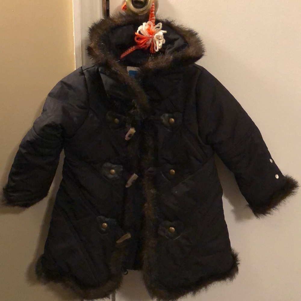 Black girls furry coat